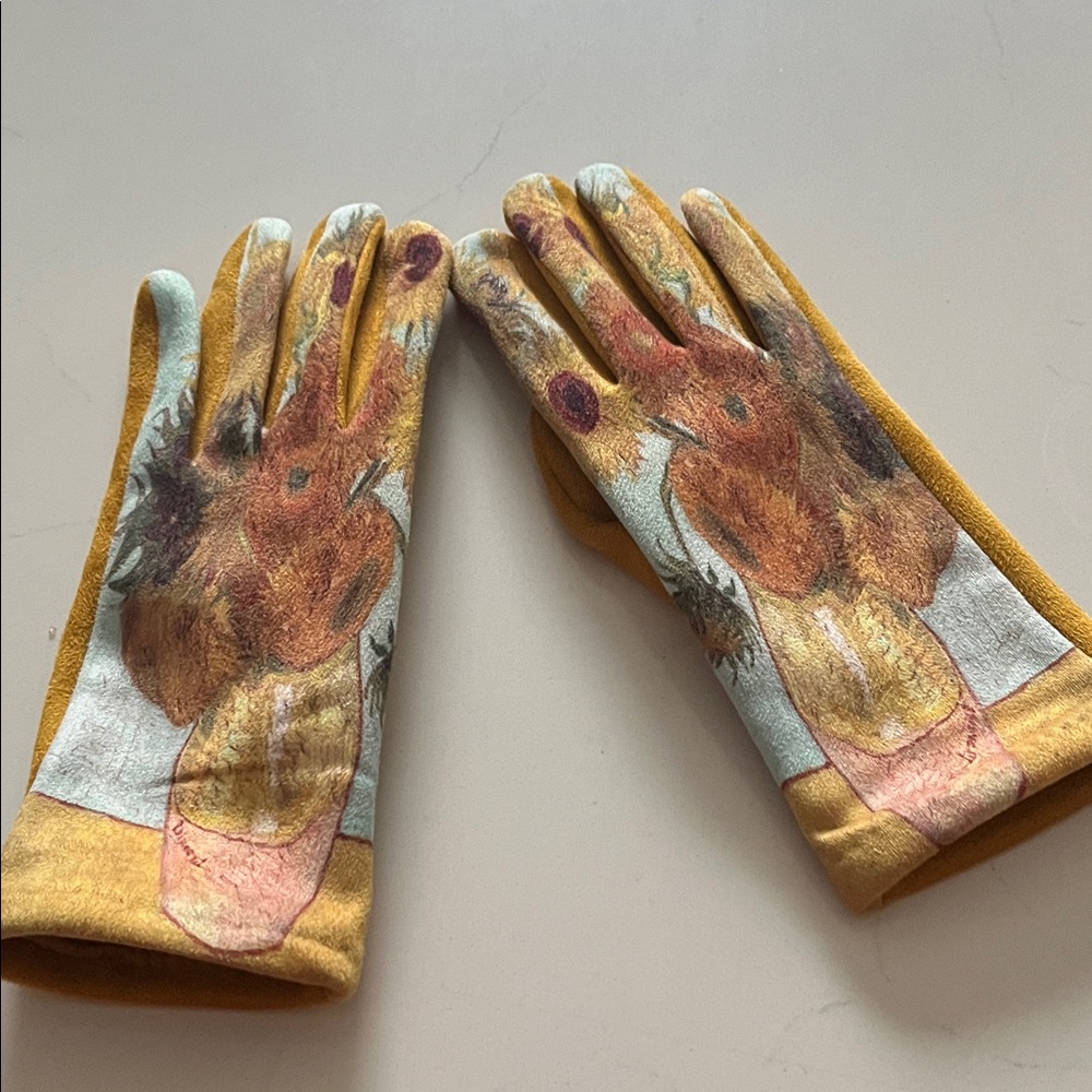 Sunflower Print Women's Gloves